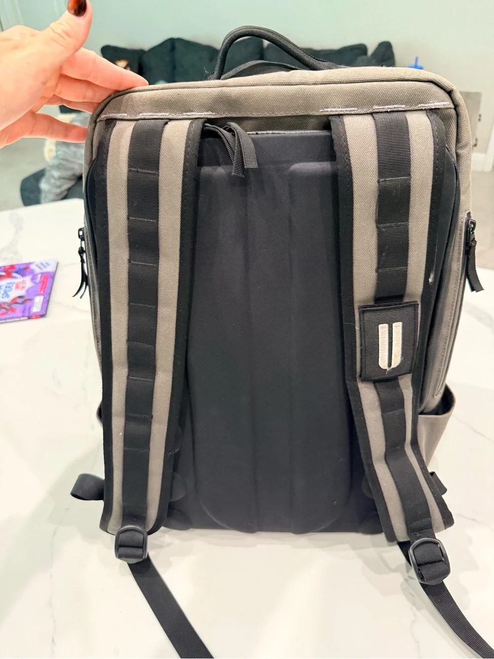 NOBULL Gray Canvas Daypack with Black Trim